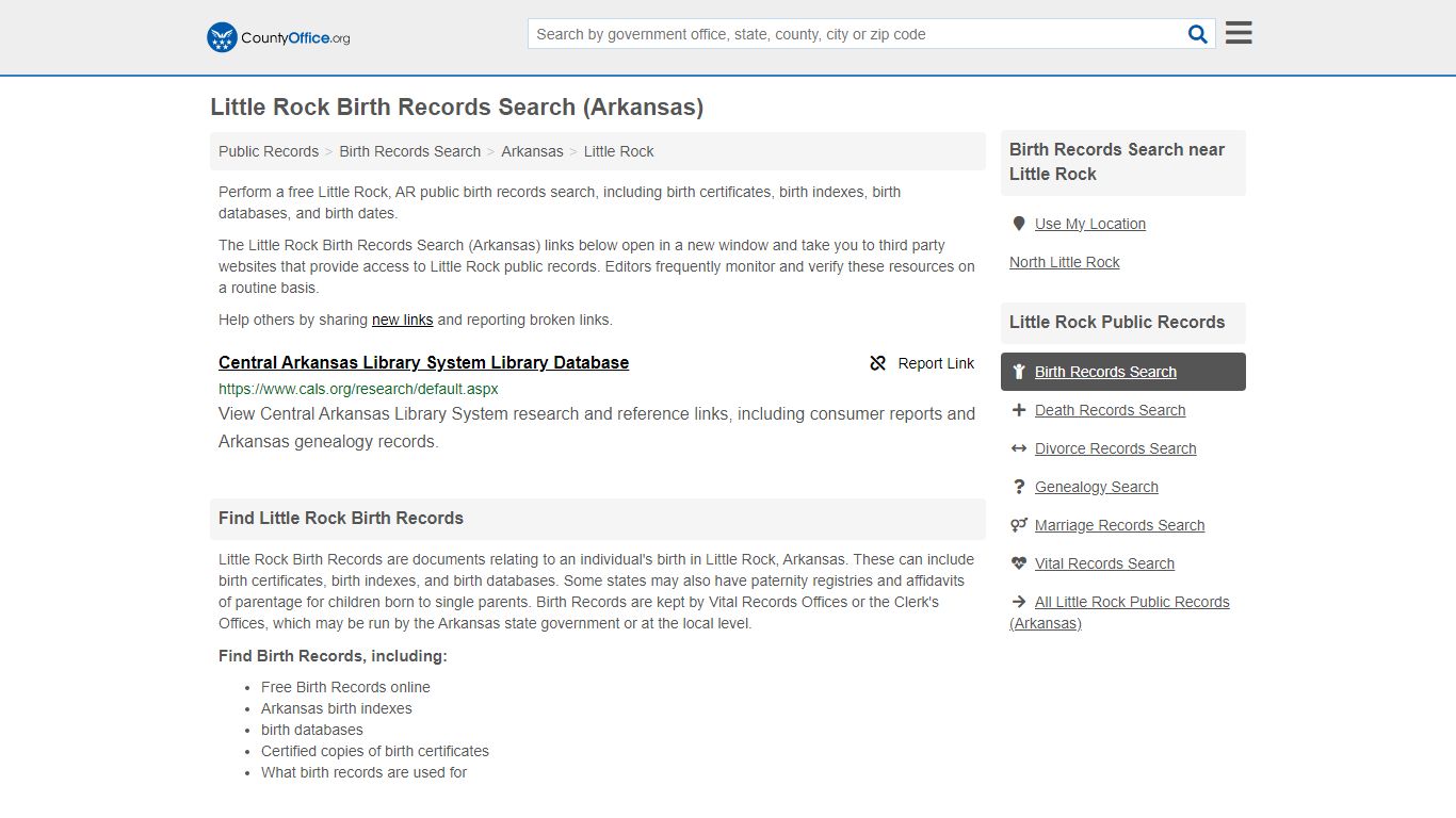 Birth Records Search - Little Rock, AR (Birth Certificates & Databases)